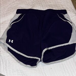 Under Armour Women's Dark Blue and Gray Athletic Shorts